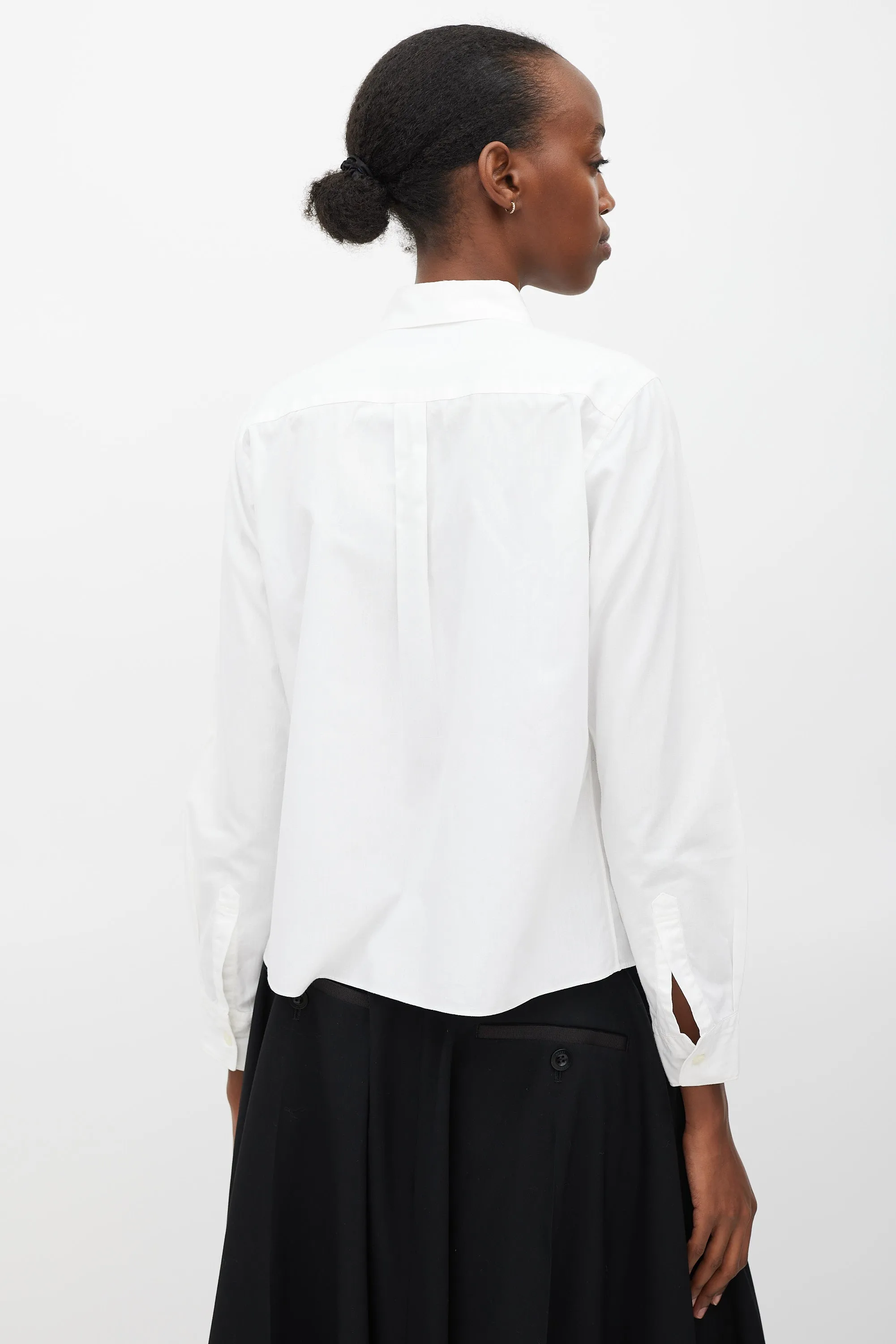 Black FW 2010 White Cotton Snap Button Front Shirt