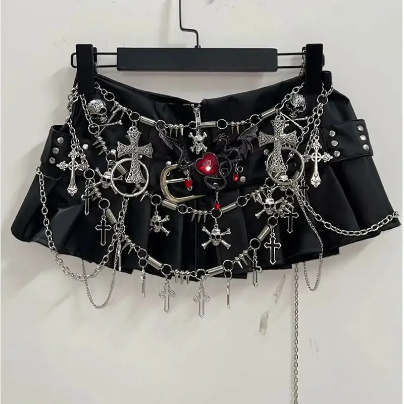 Cross Short skirts  Punk Short skirts sexy Gothic Short skirts harajuku  Short skirts y2k clothes y2k fashion y2k  Short skirts