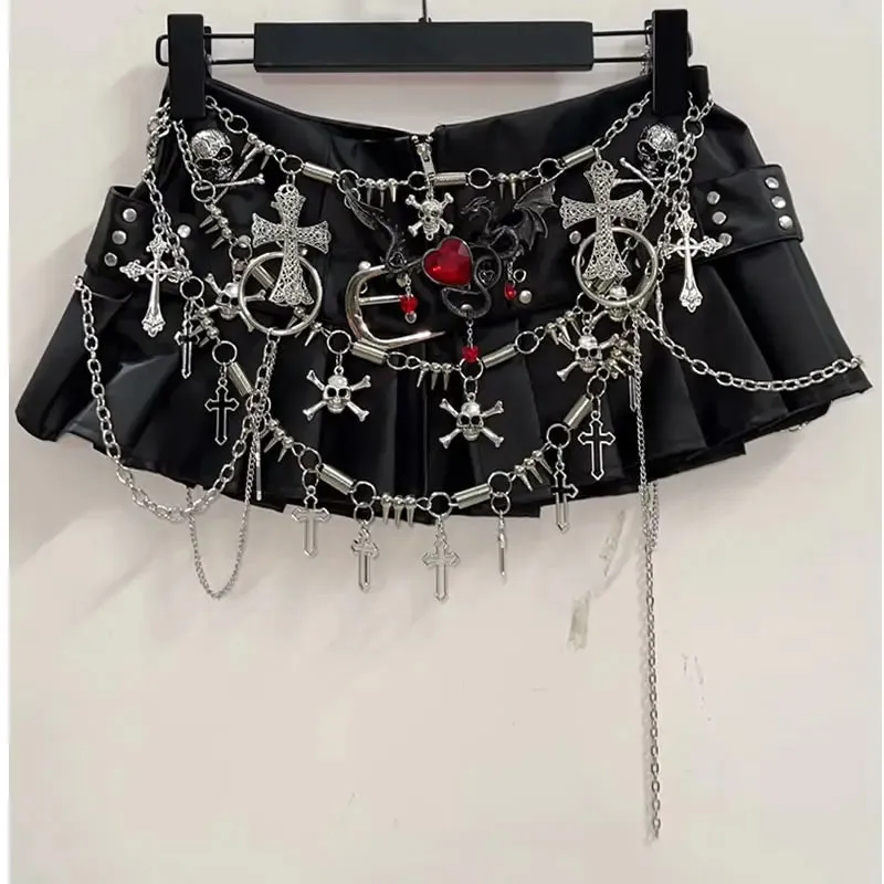 Cross Short skirts  Punk Short skirts sexy Gothic Short skirts harajuku  Short skirts y2k clothes y2k fashion y2k  Short skirts