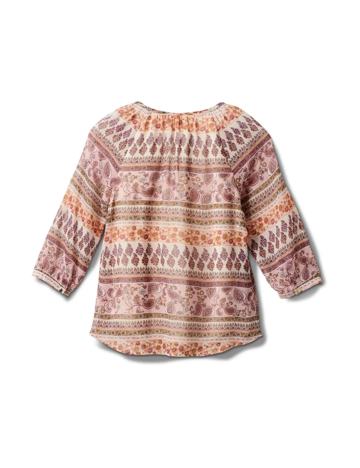 Floral Paisley Peasant Blouse-Petite