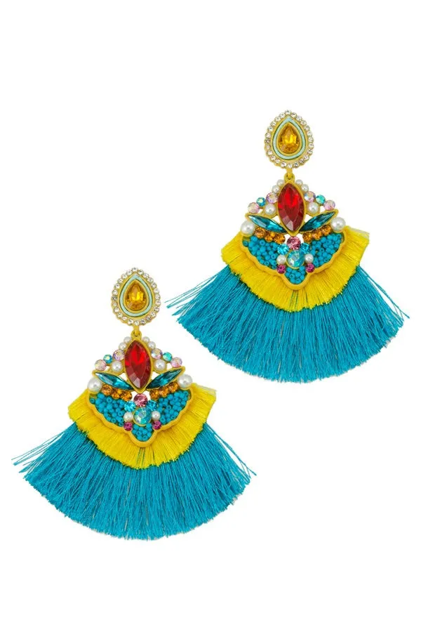 Gemma Bead Round Dangle Earrings