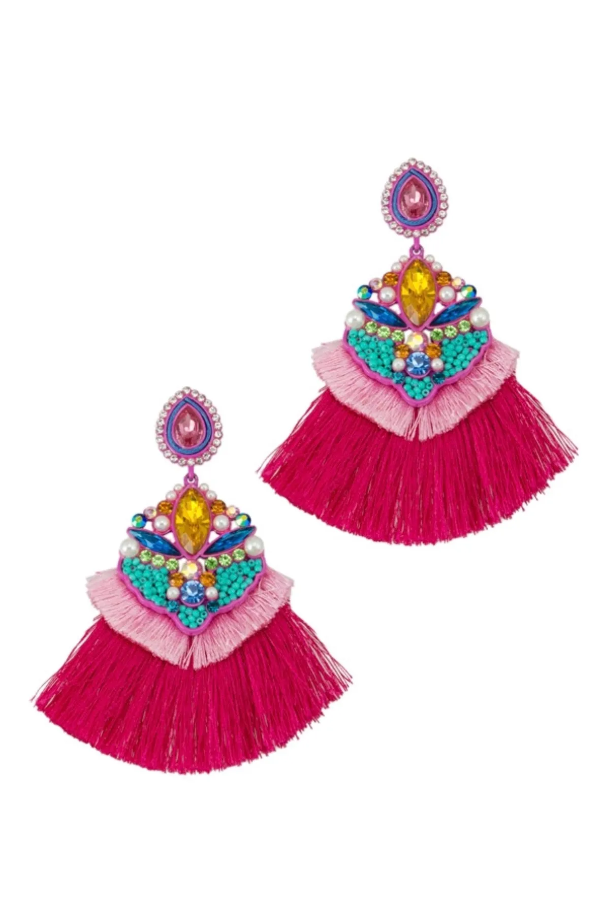Gemma Bead Round Dangle Earrings