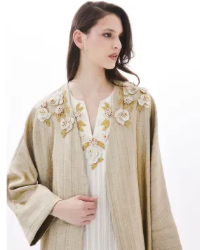 IVORY YASMINE ON GOLD ABAYA