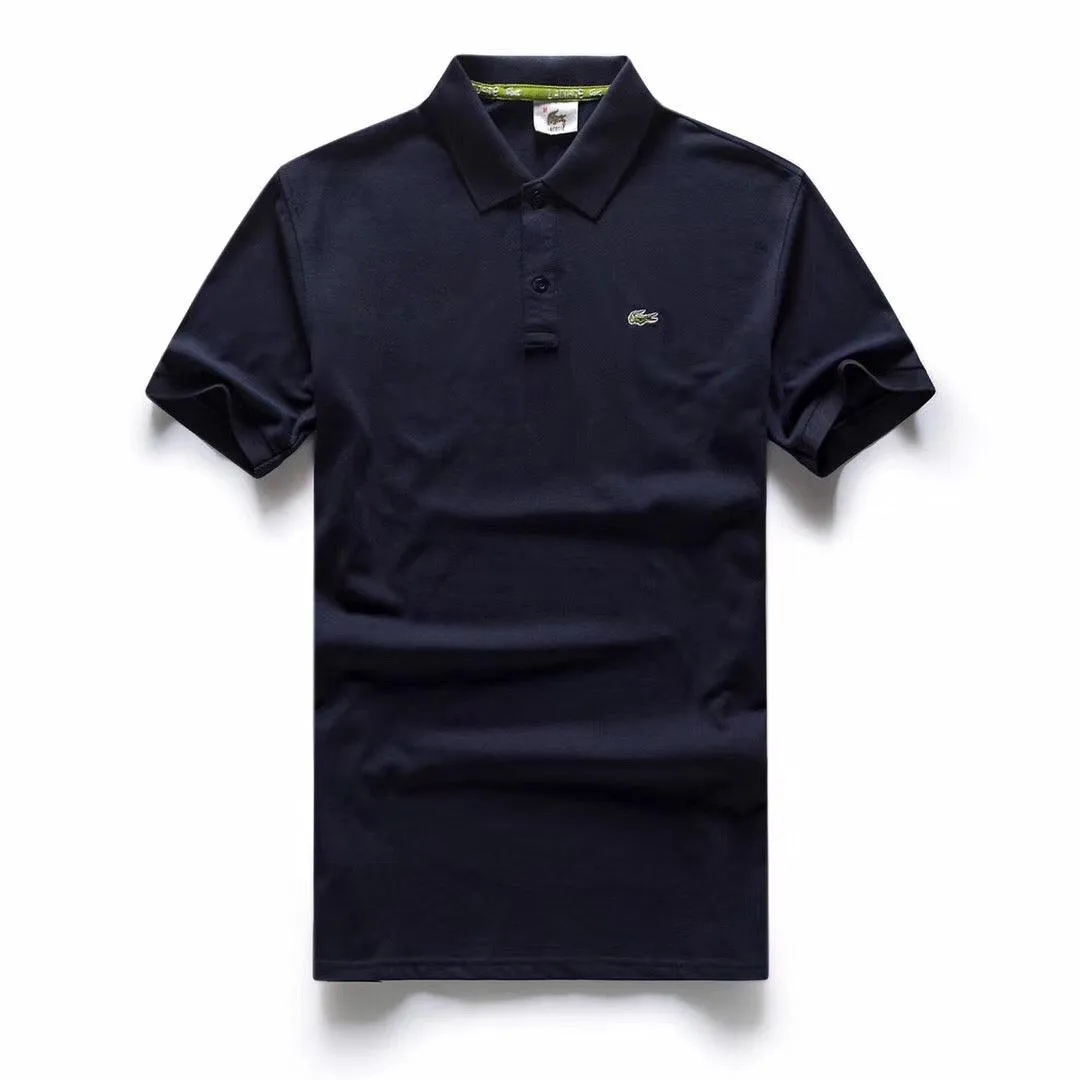 Lacoste Custom Fitted Polo Neck Plain T-Shirt NavyBlue
