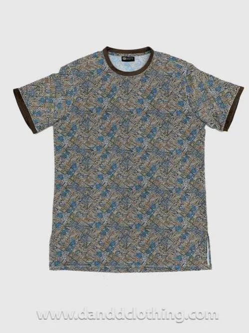 Men T-Shirt Blue Labyrinth