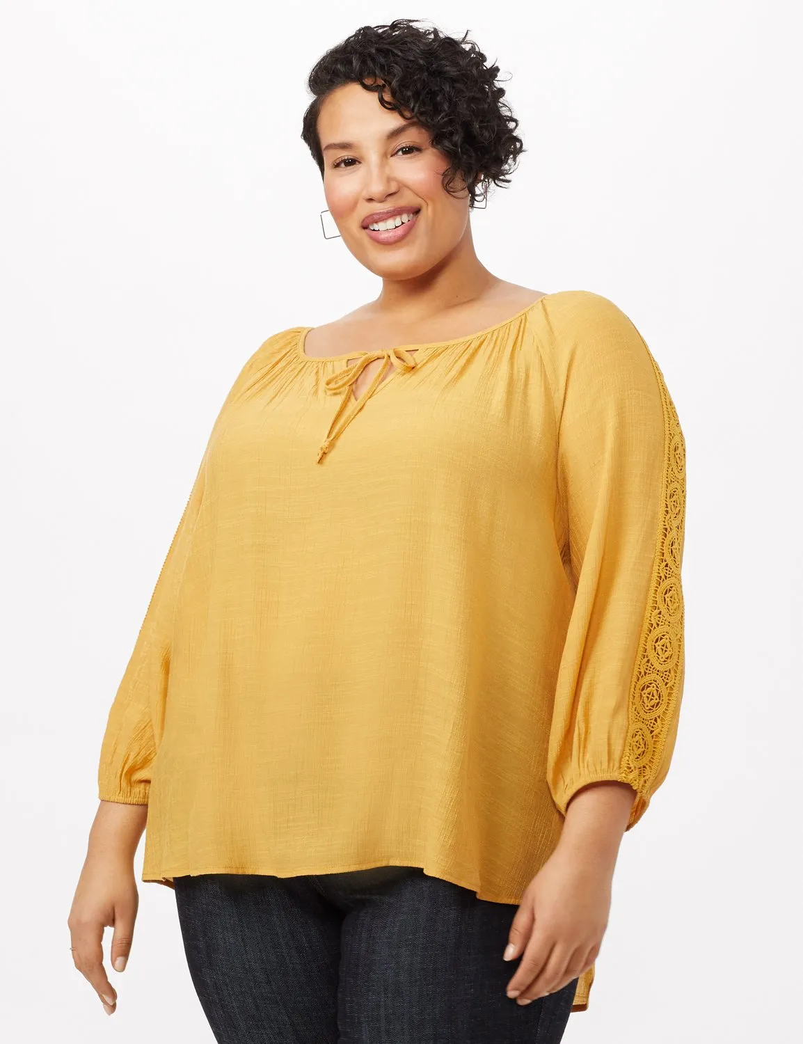 Peasant with Crochet Trim Top - plus
