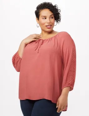 Peasant with Crochet Trim Top - plus