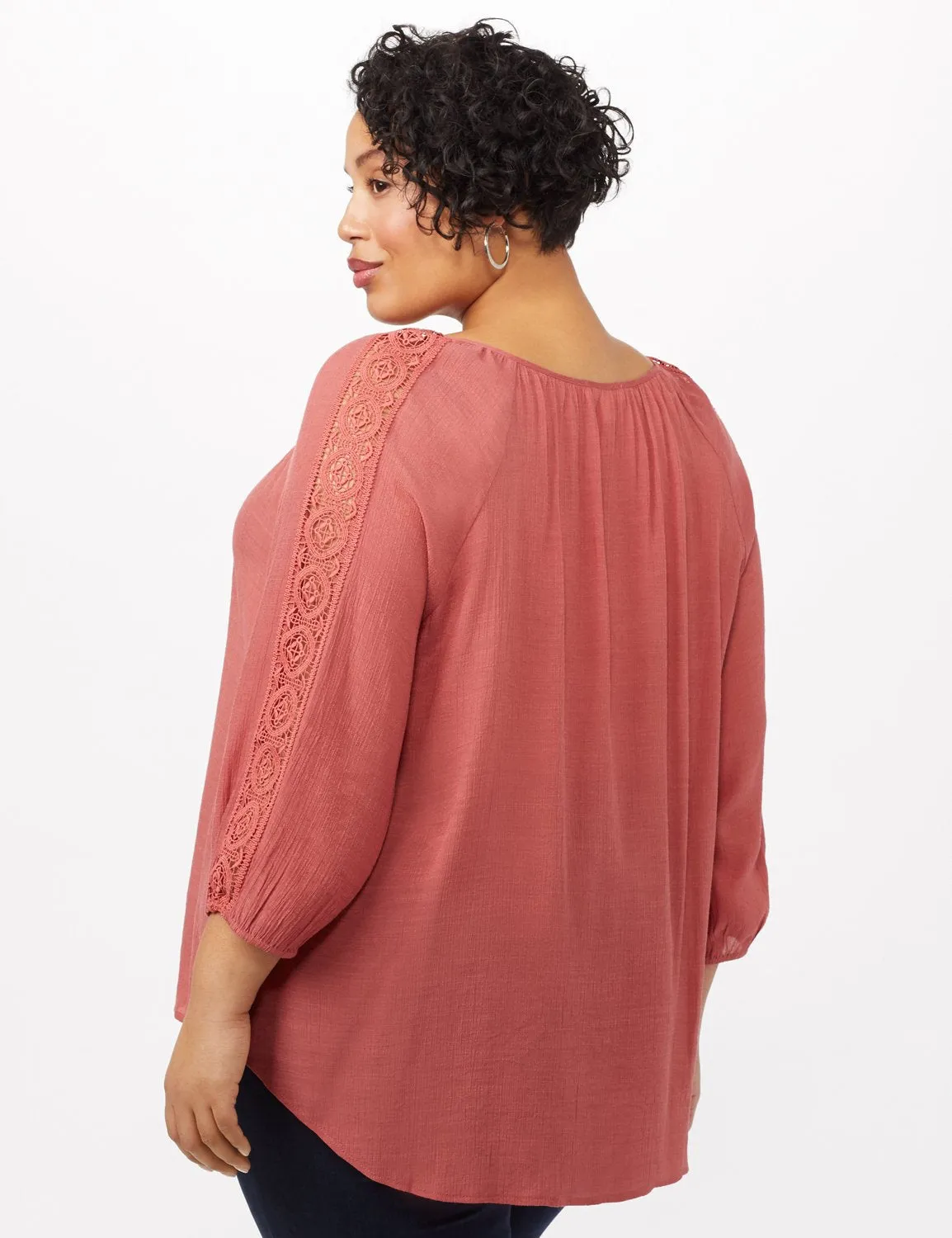 Peasant with Crochet Trim Top - plus