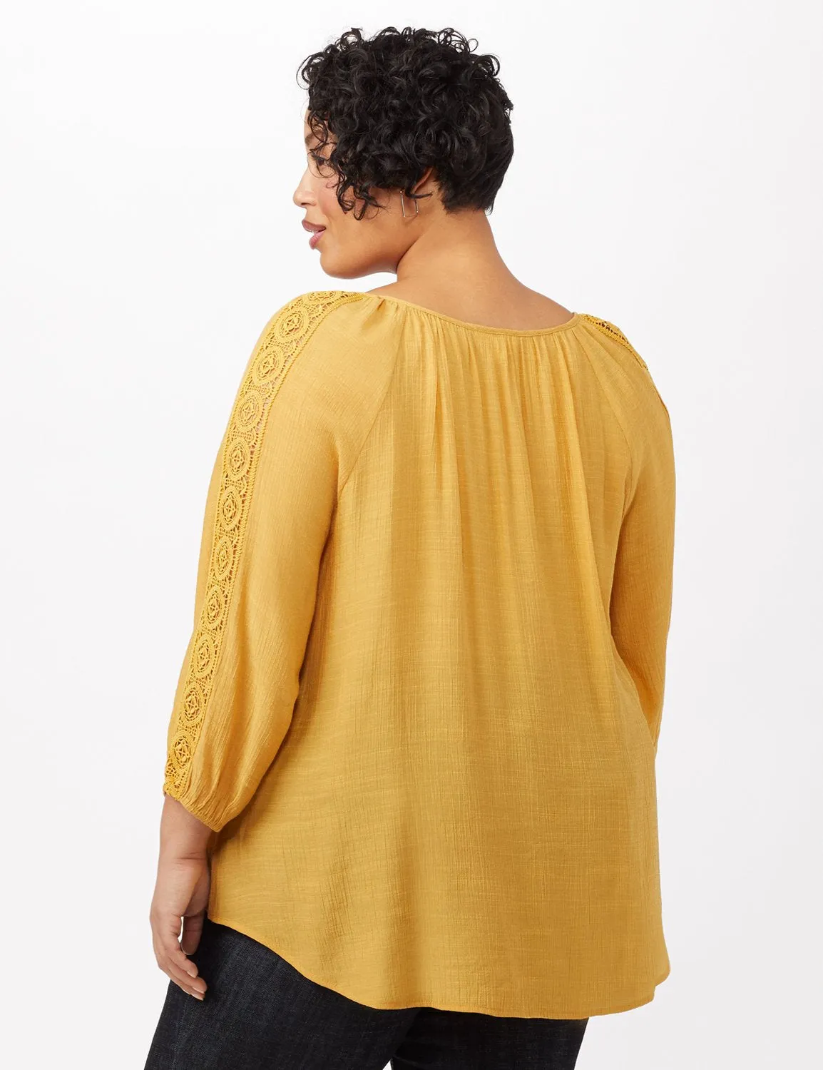 Peasant with Crochet Trim Top - plus