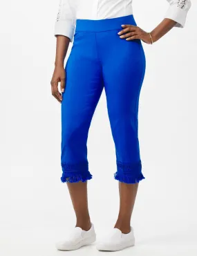 Pull on Crop Pants with Novelty Fringe Hem