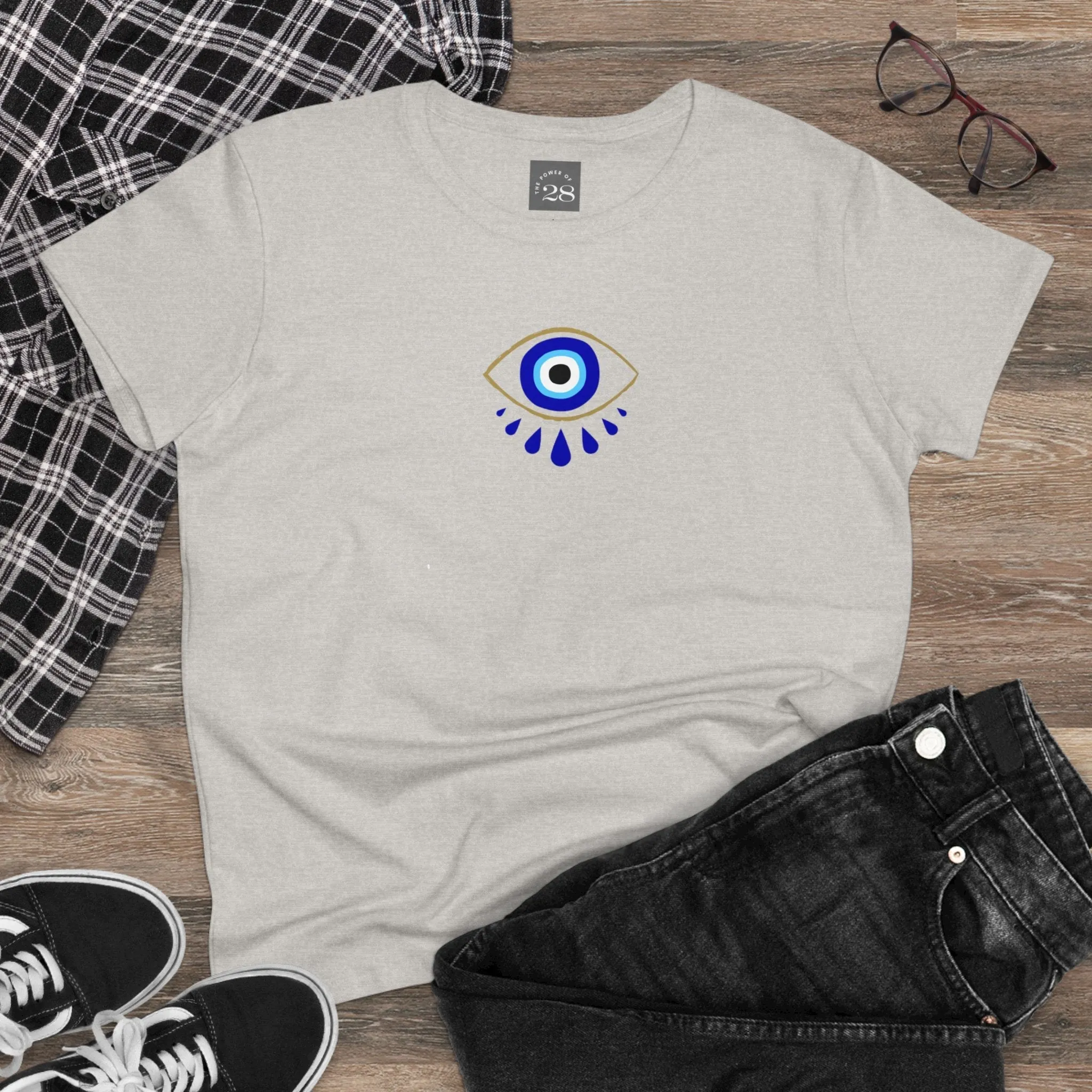 Semi-Fitted Women's Tees Eyes Speak Design
