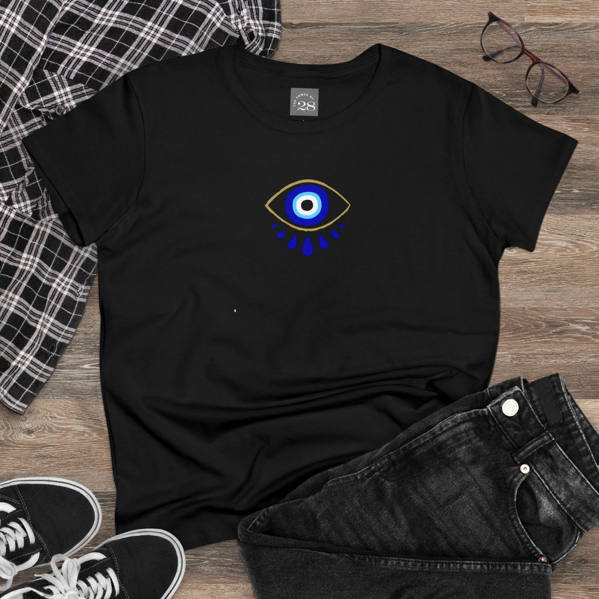 Semi-Fitted Women's Tees Eyes Speak Design