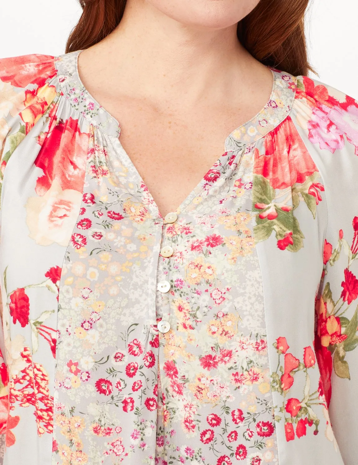 Twin Floral Peasant Top