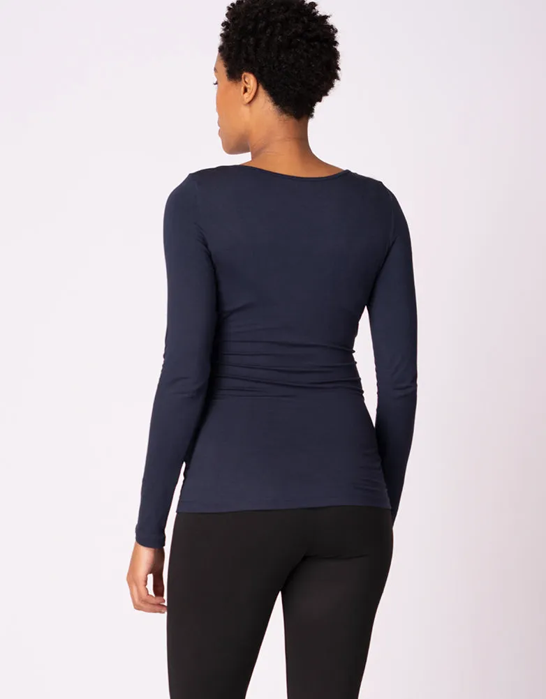 Twin Pack Maternity   Nursing Tops – Navy   Grey