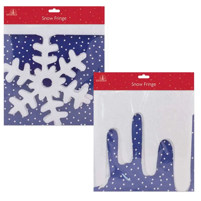 Xmas Snow Fringe with Silver Glitter